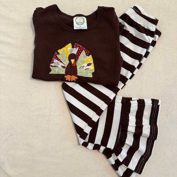Turkey Thanksgiving Outfit Set Girls Size 6 - Picture 1 of 6